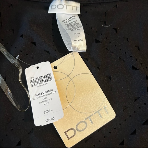 NWT DOTTI for Soma Mayan Diamond Laser Cut Tunic Coverup in Black - Picture 12 of 13